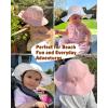 imageFURTALK Baby Sun Hat Toddler Girls Bucket Beach Hat Wide Brim UPF 50 Adjuatable Travel Beach EssentialsWhitegreen