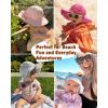 imageFURTALK Baby Sun Hat Toddler Girls Bucket Beach Hat Wide Brim UPF 50 Adjuatable Travel Beach EssentialsWhiterose Red