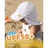 imageFURTALK Baby Sun Hat UV UPF 50 with Flap Ray Protection Toddler Infant Beach Hats for Boys GirlsWhitepink