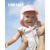 imageFURTALK Baby Sun Hat with Neck Flap UPF 50 Adjustable Baby Boys Girls Summer Beach Hat for Traveling Swim HatPink