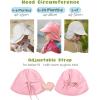 imageFURTALK Baby Sun Hat with Neck Flap UPF 50 Adjustable Baby Boys Girls Summer Beach Hat for Traveling Swim HatPink