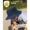 imageFURTALK Baby Toddler Sun Hat Bucket Hat with Neck Flap Wide Brim Hats Beach Vacation EssentialsNavy