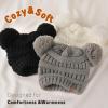 imageFURTALK Baby Winter Knitted Beanie Hat Soft Warm Lined Pom Pom for Infant Toddler Skull CapBlackwhitegrey