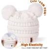 imageFURTALK Baby Winter Knitted Beanie Hat Soft Warm Lined Pom Pom for Infant Toddler Skull CapPinkwhitegrey