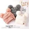 imageFURTALK Baby Winter Knitted Beanie Hat Soft Warm Lined Pom Pom for Infant Toddler Skull CapPinkwhitegrey