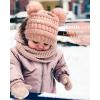 imageFURTALK Baby Winter Knitted Beanie Hat Soft Warm Lined Pom Pom for Infant Toddler Skull CapPinkwhitegrey