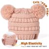 imageFURTALK Baby Winter Knitted Beanie Hat Soft Warm Lined Pom Pom for Infant Toddler Skull CapWhitepinkmulticolor