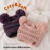 imageFURTALK Baby Winter Knitted Beanie Hat Soft Warm Lined Pom Pom for Infant Toddler Skull CapWhitepinkmulticolor