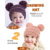 imageFURTALK Baby Winter Knitted Beanie Hat Soft Warm Lined Pom Pom for Infant Toddler Skull CapWhitepinkmulticolor