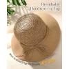 imageFURTALK Beach Hats for Women Summer Straw Sun Hat Wide Brim Crochet HatsKhaki