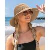 imageFURTALK Beach Hats for Women Summer Straw Sun Hat Wide Brim Crochet HatsKhaki