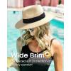 imageFURTALK Beach Sun Hat for Women Men Wide Brim Fedora Summer Straw Hats UPF 80Khakiblack RibbonBeigeblack Ribbon
