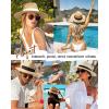imageFURTALK Beach Sun Hat for Women Men Wide Brim Fedora Summer Straw Hats UPF 80Khakiblack RibbonKhakiwhite Ribbon