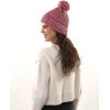 imageFURTALK Beanie for Women Winter Beanie Knitted Hat with Pom Soft Warm Ski CapRose Red