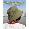 imageFURTALK Bucket Hats for Women Washed Cotton Packable Summer Beach Sun Hats Bucket Hat with Strings for Travel01 Army Green