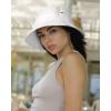 imageFURTALK Bucket Hats for Women Washed Cotton Packable Summer Beach Sun Hats Bucket Hat with Strings for TravelWhite
