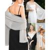 imageFURTALK Chiffon Shawl Wraps for Women Evening Dresses Soft Scarf Formal Wedding Bridal ScarvesGrey
