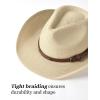 imageFURTALK Cowboy Sun Hats for Women Men Western Cowgirl Hats with Wind Lanyard UPF 80 Beach HatBeige