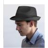imageFURTALK Fedora Straw Sun Hat for Men Women Foldable Roll Up Short Brim Trilby Hat Panama Beach Hat UPF 80Black
