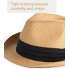 imageFURTALK Fedora Straw Sun Hat for Men Women Foldable Roll Up Short Brim Trilby Hat Panama Beach Hat UPF 80Khaki