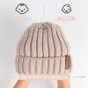 imageFURTALK Kids Winter Hat Toddler Knitted Beanie with Faux Fur Pom Poms for Baby Girls BoysLight Khaki