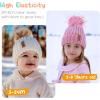 imageFURTALK Kids Winter Hat Toddler Knitted Beanie with Faux Fur Pom Poms for Baby Girls BoysRose Red