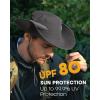 imageFURTALK Mens Bucket Sun Hat UPF 80 Wide Brim Hiking Fishing Beach Outdoor HatsDark Grey