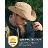 imageFURTALK Mens Bucket Sun Hat UPF 80 Wide Brim Hiking Fishing Beach Outdoor HatsKhaki