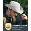 imageFURTALK Mens Bucket Sun Hat UPF 80 Wide Brim Hiking Fishing Beach Outdoor HatsLight Grey