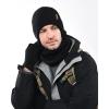imageFURTALK Mens Winter Knit Beanie with Earflap Neck Warmer and Gloves Set Warm Fleece Lined Skull CapBlack