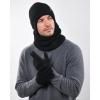 imageFURTALK Mens Winter Knit Beanie with Earflap Neck Warmer and Gloves Set Warm Fleece Lined Skull CapBlack
