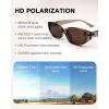 imageFURTALK Oval Cat Eye Sunglasses Vintage 90s Style Frame Polarized Lens UV Protection Brown
