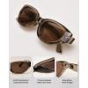 imageFURTALK Oval Cat Eye Sunglasses Vintage 90s Style Frame Polarized Lens UV Protection Brown