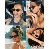 imageFURTALK Oval Cat Eye Sunglasses Vintage 90s Style Frame Polarized Lens UV Protection Brown