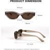 imageFURTALK Oval Cat Eye Sunglasses Vintage 90s Style Frame Polarized Lens UV Protection Brown