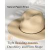 imageFURTALK Panama Hat Sun Hats for Women Men Wide Brim Fedora Straw Beach Hat UV UPF 80Beige