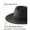 imageFURTALK Panama Hat Sun Hats for Women Men Wide Brim Fedora Straw Beach Hat UV UPF 80Black