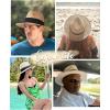 imageFURTALK Panama Hat Sun Hats for Women Men Wide Brim Fedora Straw Beach Hat UV UPF 80Blackbeige