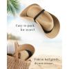 imageFURTALK Panama Hat Sun Hats for Women Men Wide Brim Fedora Straw Beach Hat UV UPF 80Blackwhite Ribbon
