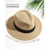 imageFURTALK Panama Hat Sun Hats for Women Men Wide Brim Fedora Straw Beach Hat UV UPF 80Blackwhite Ribbon