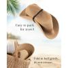 imageFURTALK Panama Hat Sun Hats for Women Men Wide Brim Fedora Straw Beach Hat UV UPF 80Brown