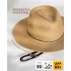 imageFURTALK Panama Hat Sun Hats for Women Men Wide Brim Fedora Straw Beach Hat UV UPF 80Zkhaki