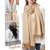 imageFURTALK Pashmina Shawls and Wraps for Evening Dress Womens Scarf Wedding Bride Bridesmaid Gifts Winter ScarvesLight Khaki