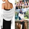 imageFURTALK Pashmina Shawls and Wraps for Evening Dress Womens Scarf Wedding Bride Bridesmaid Gifts Winter ScarvesWhite