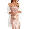 imageFURTALK Pashmina Shawls and Wraps for Evening Dress Womens Scarf Wedding Bride Bridesmaid Gifts Winter ScarvesWhite