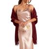 imageFURTALK Pashmina Shawls and Wraps for Evening Dress Womens Scarf Wedding Bride Bridesmaid Gifts Winter ScarvesWine Red