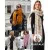 imageFURTALK Plaid Winter Scarf for Women Soft Cashmere Feel Shawls Wraps Warm Womens Large Chunky ScarvesBeige