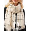 imageFURTALK Plaid Winter Scarf for Women Soft Cashmere Feel Shawls Wraps Warm Womens Large Chunky ScarvesBeige