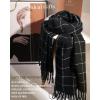 imageFURTALK Plaid Winter Scarf for Women Soft Cashmere Feel Shawls Wraps Warm Womens Large Chunky ScarvesBlack