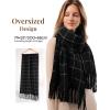 imageFURTALK Plaid Winter Scarf for Women Soft Cashmere Feel Shawls Wraps Warm Womens Large Chunky ScarvesBlack